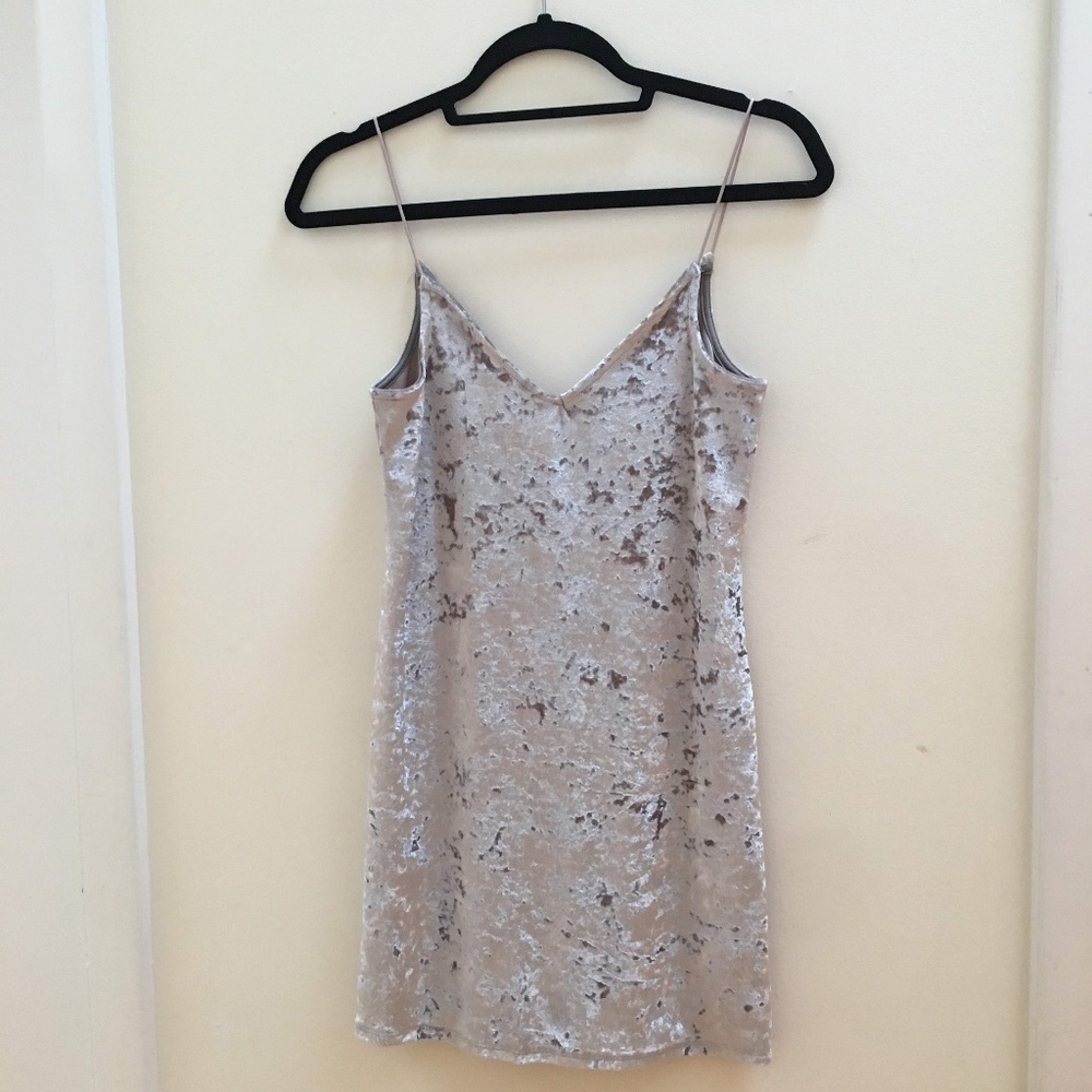 L.A. Hearts Silver Velvet Dress